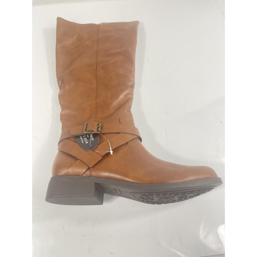 Style & Co Boots Womens Size 7.5 Brown MARGOOP Knee High Riding Buckle Zip - Picture 5 of 13